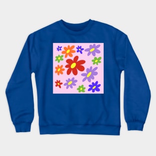 Seamless Pattern with Pink flowers Crewneck Sweatshirt